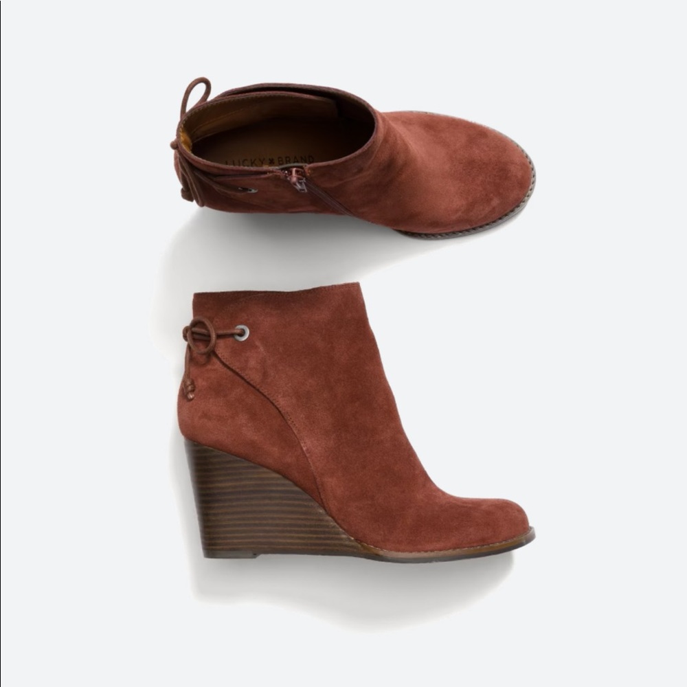 Lucky brand 8.5M bow tie back red wedges